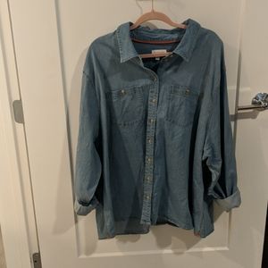 Molly & Isadora  denim button up long sleeve shirt